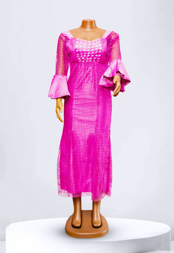 Hot Pink Lace Maxi Dress