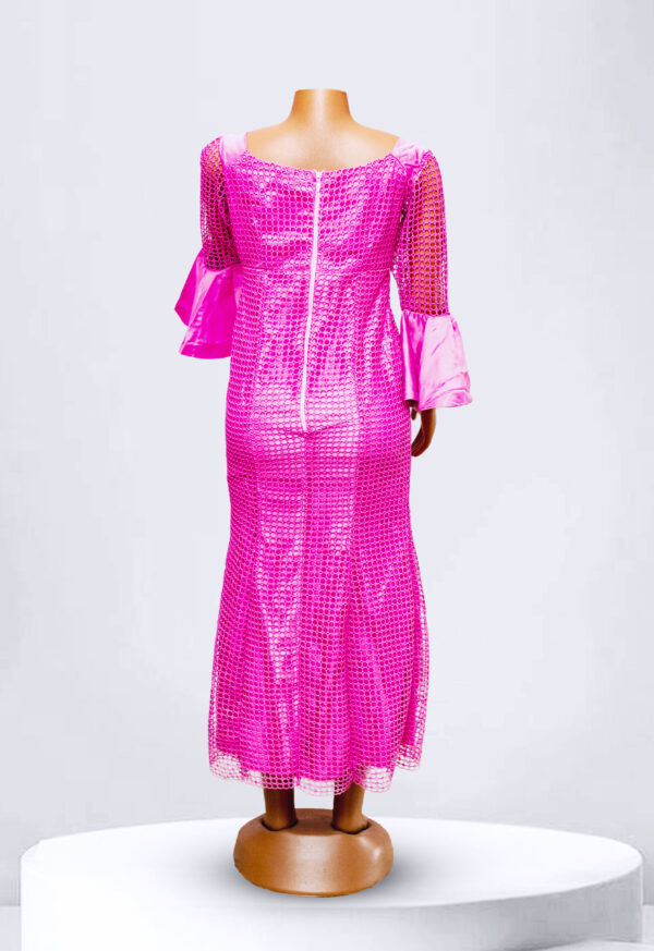 Hot Pink Lace Maxi Dress - Image 2