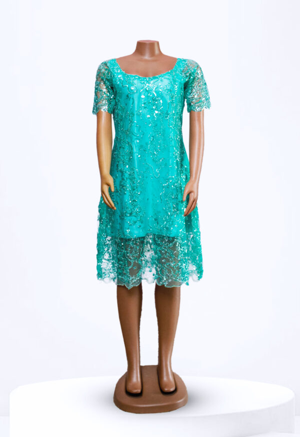 Turquoise Lace Maxi Dress