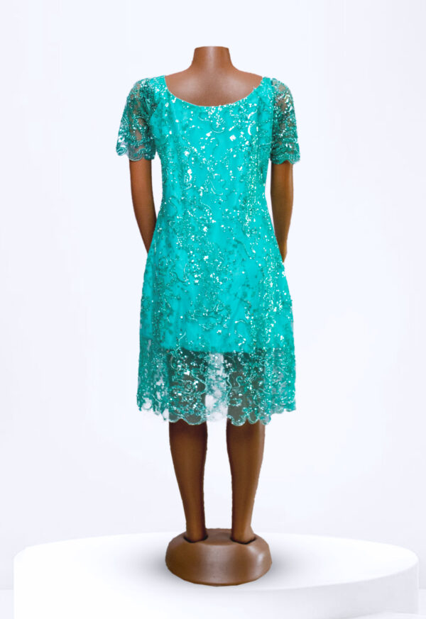 Turquoise Lace Maxi Dress - Image 2