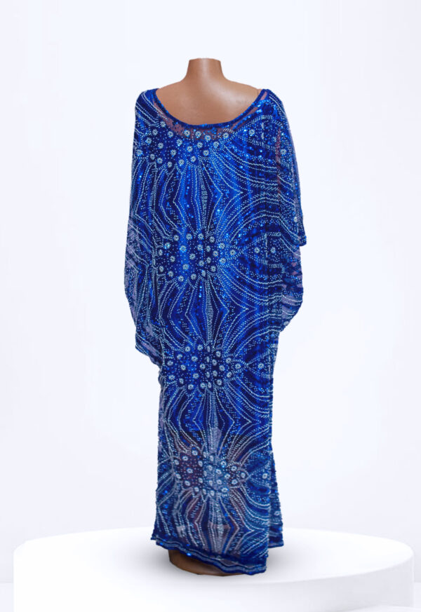 Royal Blue Lace Long Sleeve Dress - Image 2