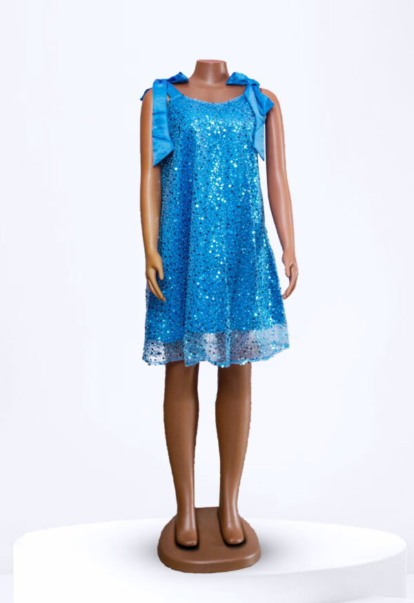 Baby Blue Sequin Mid Dress