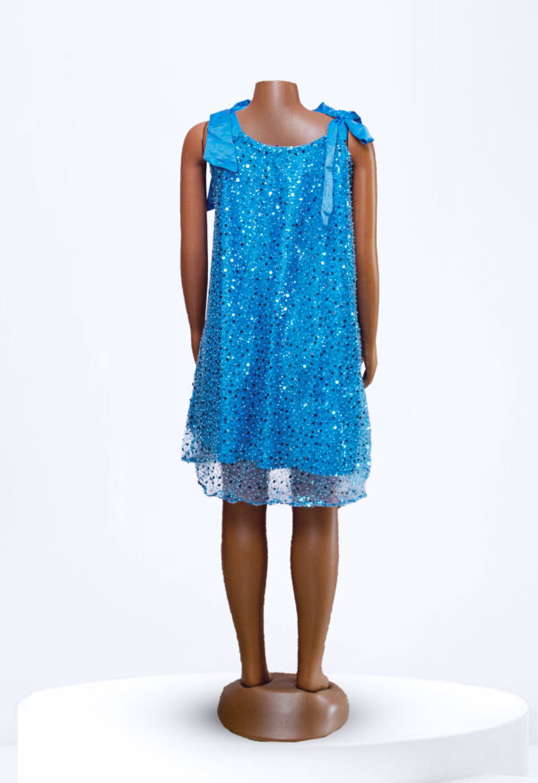 Baby Blue Sequin Mid Dress - Image 2