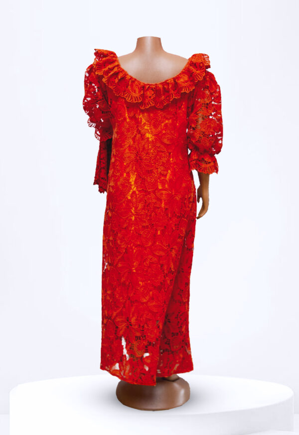 Burnt Orange 2 Piece Lace Maxi Dress - Image 2