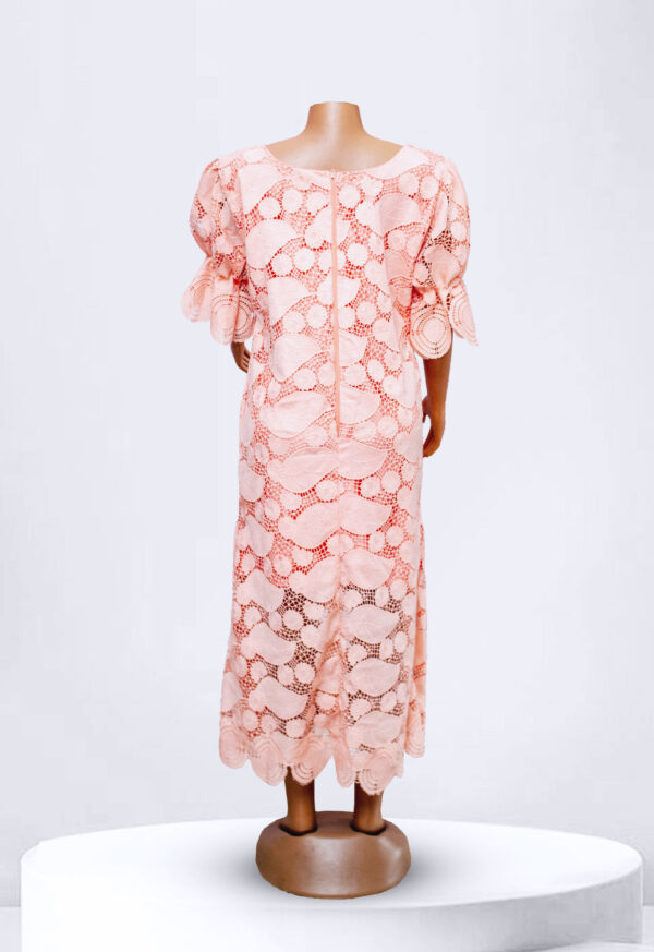 Spring Peach Lace Maxi Dress - Image 2