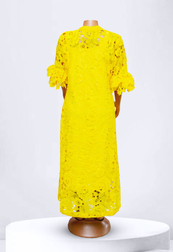 Yellow Lace Maxi Dress - Image 2