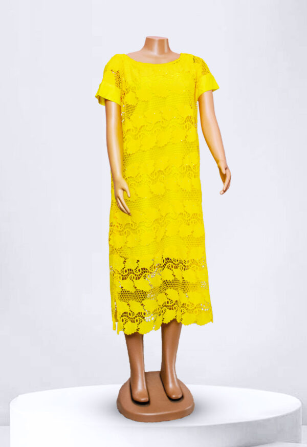 Yellow Lace Maxi Dress With Inner