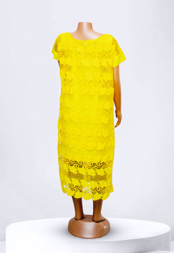 Yellow Lace Maxi Dress With Inner - Image 2