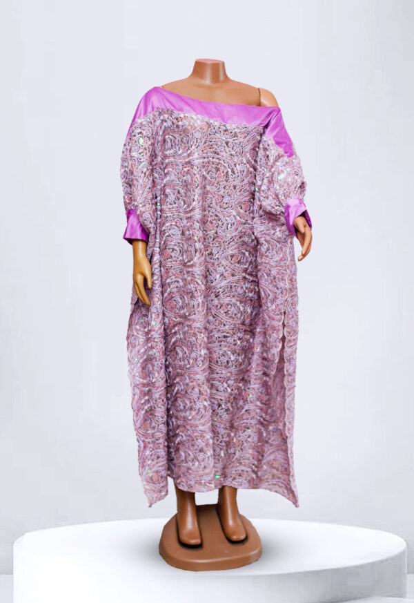 Purple Off Shoulder Lace Maxi Gown