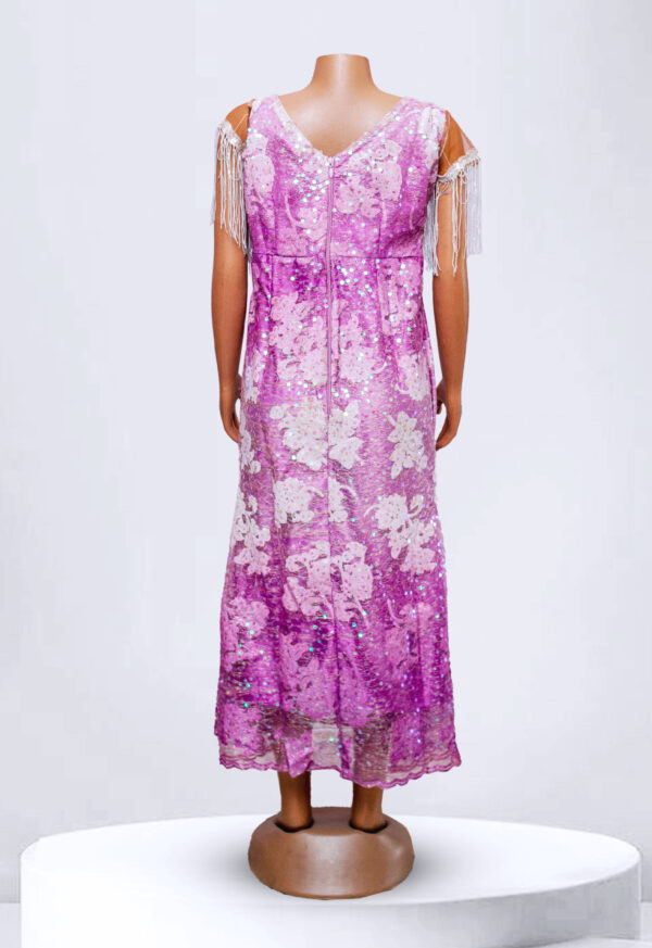 Purple Lace Party Dress - Image 2