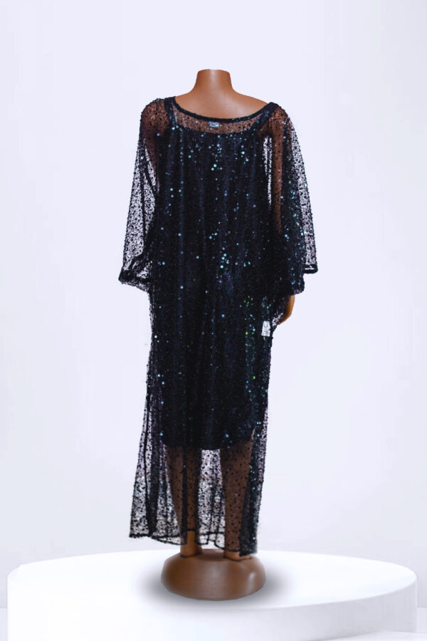 Midnight Black Sequin Maxi Gown - Image 2