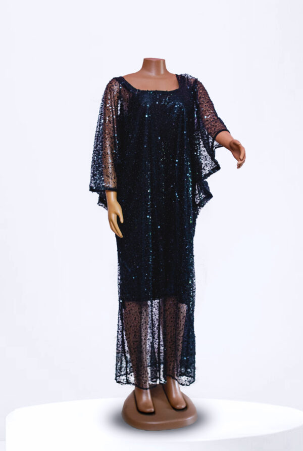 Midnight Black Sequin Maxi Gown