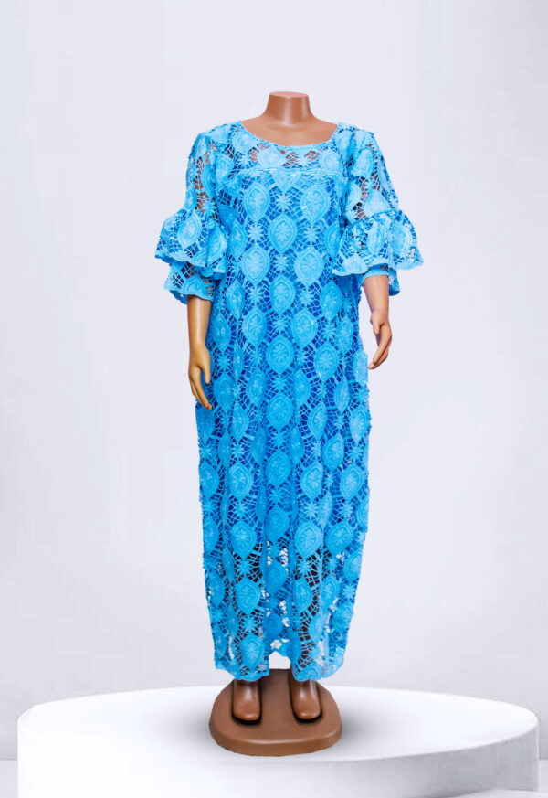 Sky Blue Lace Maxi Gown