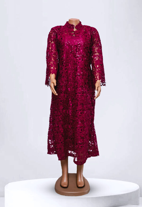 Burgandy Lace Maxi Dress