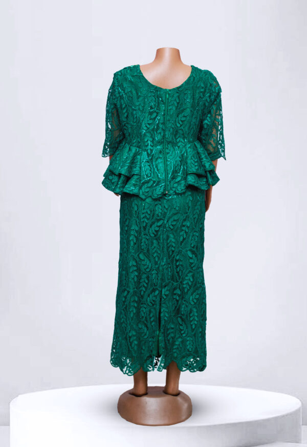 Forest Green Lace Skirt and Blouse - Image 2