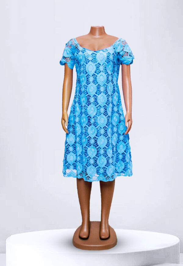 Sky Blue Lace Mid Dress