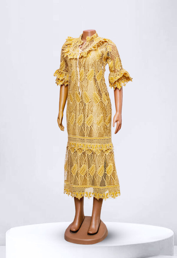 Biege Lace Maxi Dress - Image 2