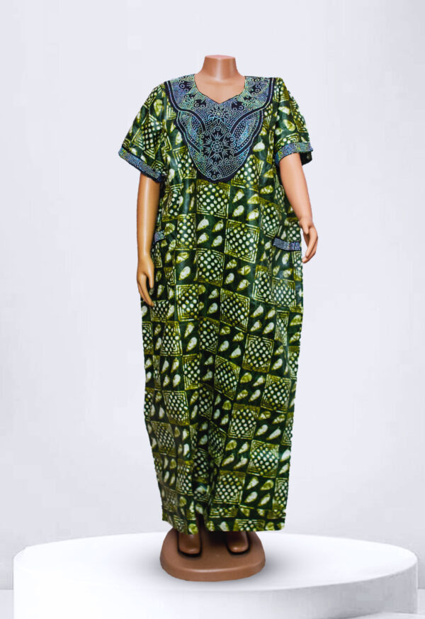 Pattern Squares Adire kampala Long Gown