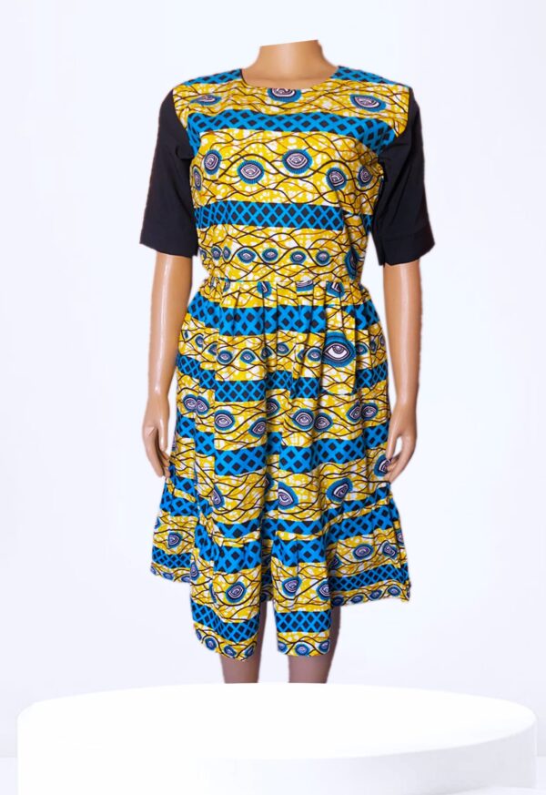 Ankara Free Short Gown with Flare