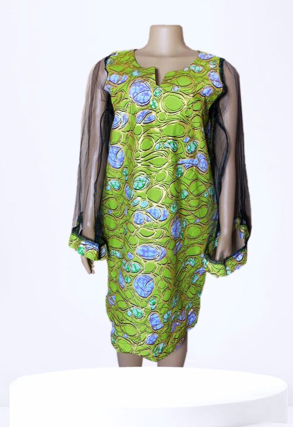 Ankara Free Short Gown with Flare