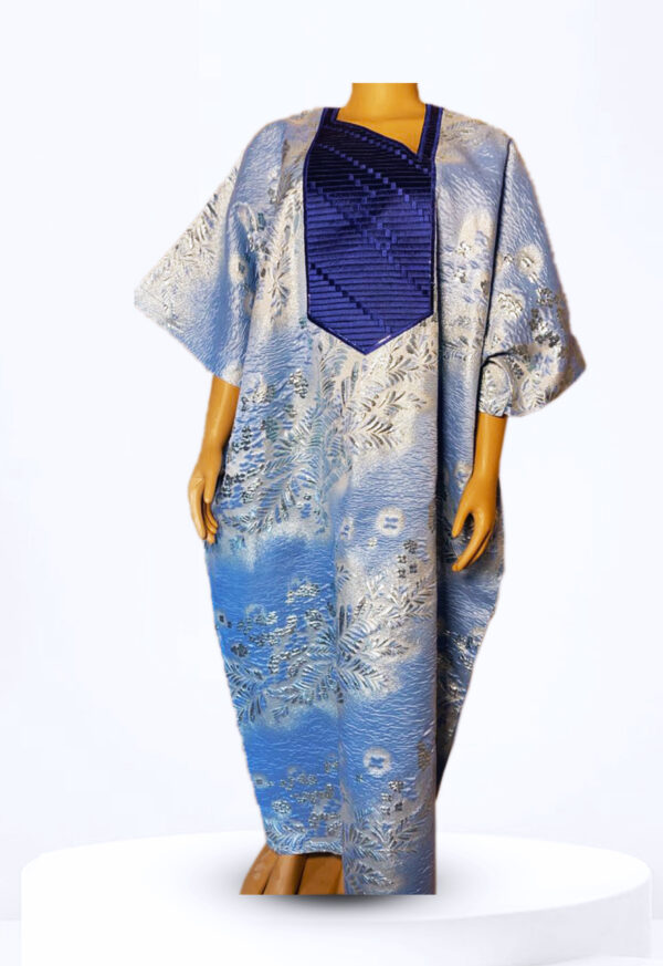 Embroidery bubu gown with head Tie