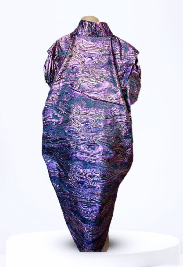 Purple Kaftan Bubu with Front Pleat - Image 2