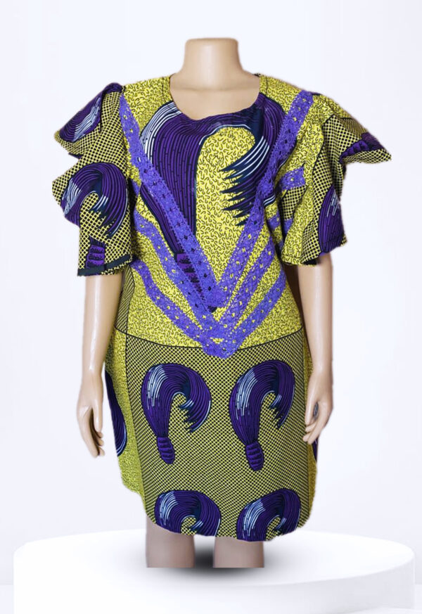 Short Ankara Style with Flare Sleeve.