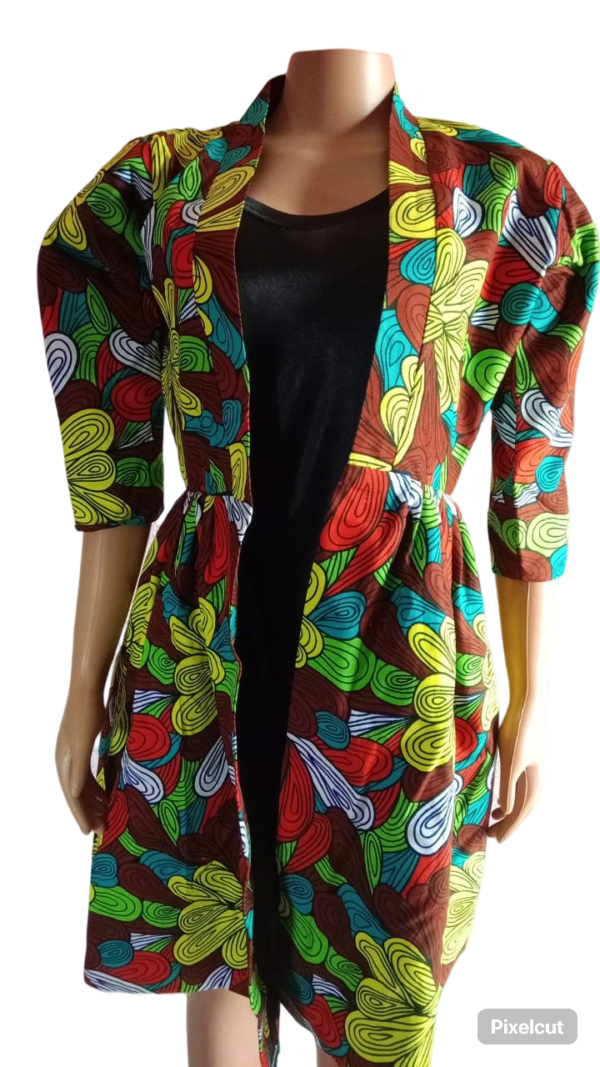 African Women Coat Ankara Print Long Jacket Wax 03