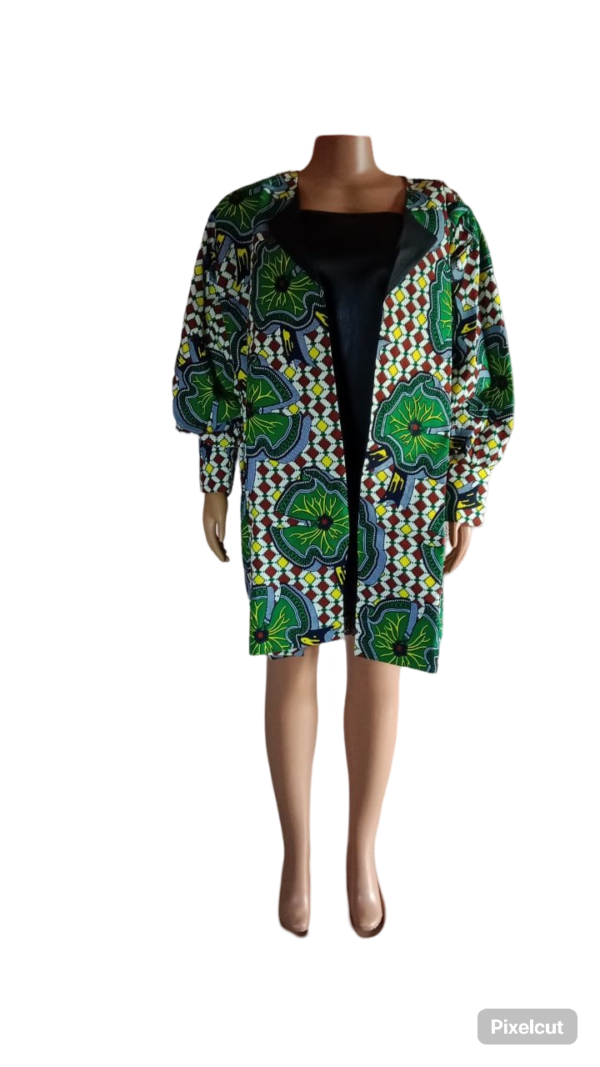 African Women Coat Ankara Print Long Jacket Wax 02