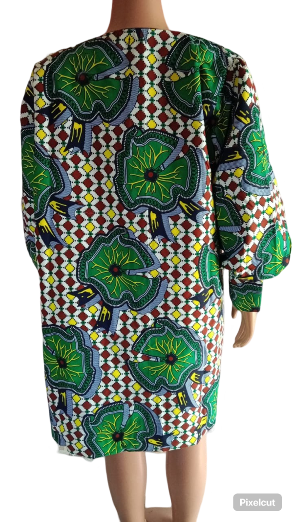 African Women Coat Ankara Print Long Jacket Wax 02 - Image 2