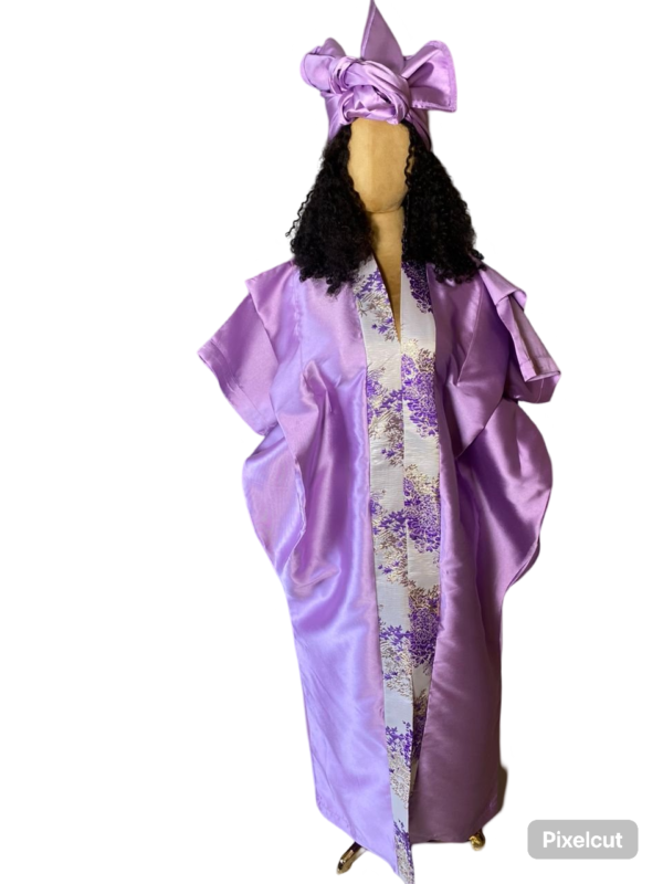 Kaftan Bubu With Pleated Shoulder and Tight Waist (Lilac)