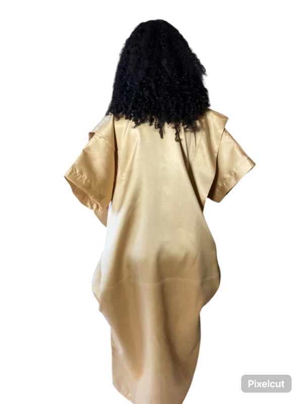 Kaftan Bubu With Pleated Shoulder and Tight Waist (Beige) - Image 2