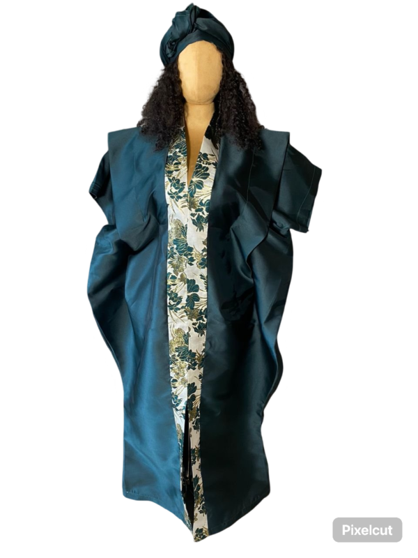 Kaftan Bubu With Pleated Shoulder and Tight Waist (Green)